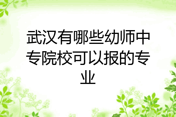 武汉有哪些幼师中专院校可以报的专业