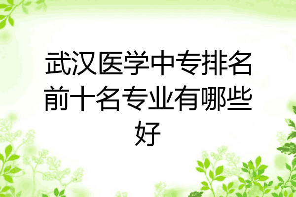 武汉医学中专排名前十名专业有哪些好