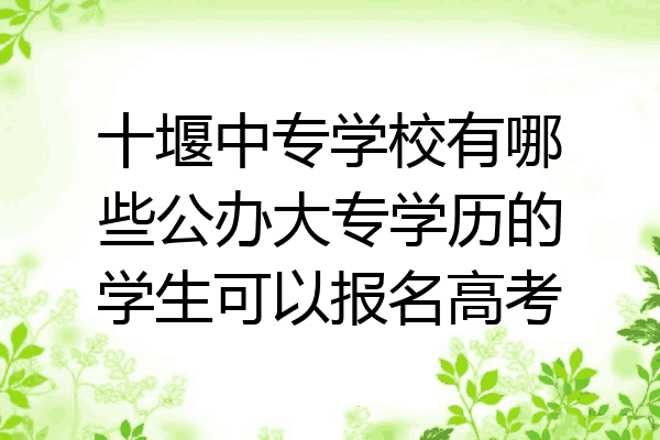 十堰中专学校有哪些公办大专学历的学生可以报名高考