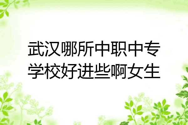 武汉哪所中职中专学校好进些啊女生
