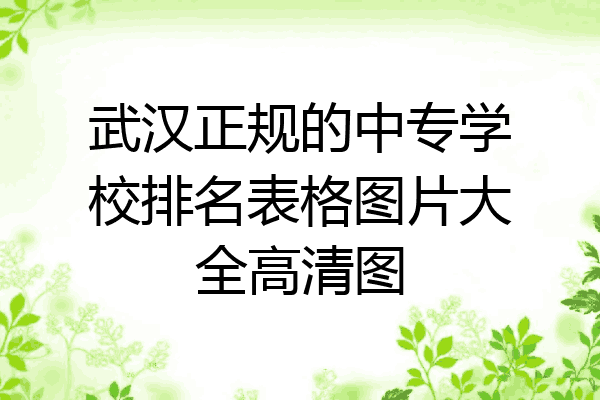 武汉正规的中专学校排名表格图片大全高清图