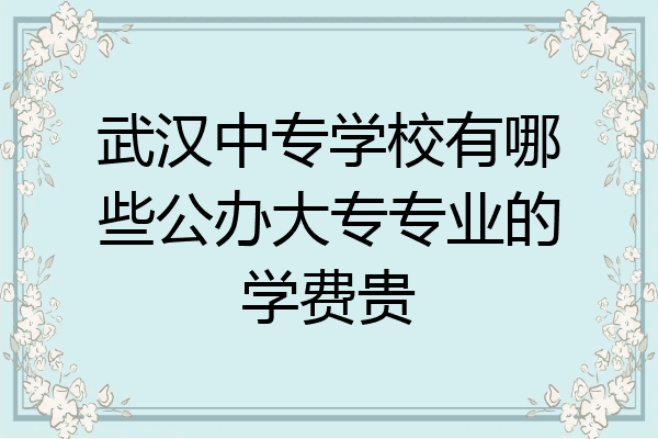 武汉中专学校有哪些公办大专专业的学费贵