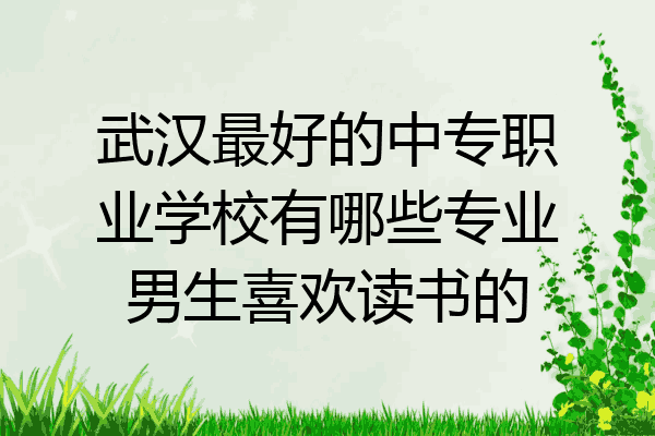 武汉最好的中专职业学校有哪些专业男生喜欢读书的
