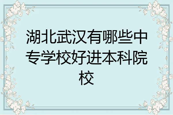湖北武汉有哪些中专学校好进本科院校