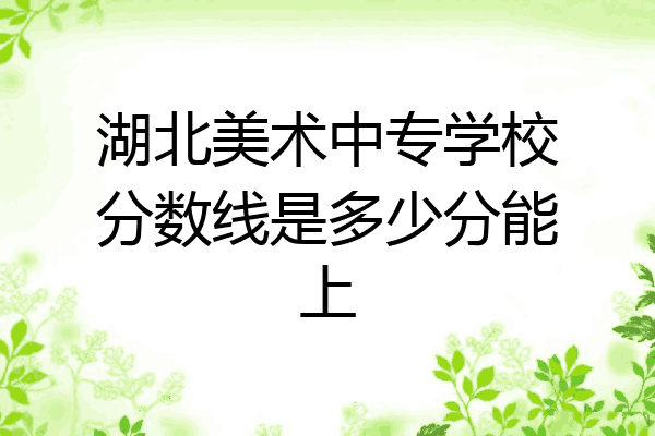 湖北美术中专学校分数线是多少分能上