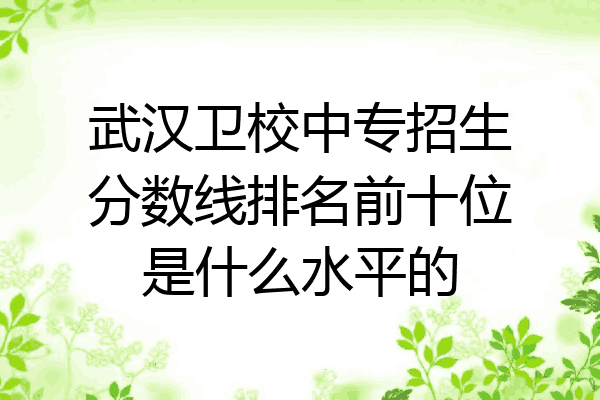 武汉卫校中专招生分数线排名前十位是什么水平的