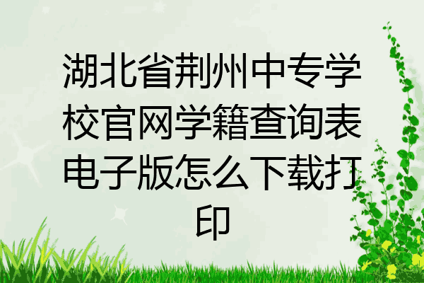 湖北省荆州中专学校官网学籍查询表电子版怎么下载打印