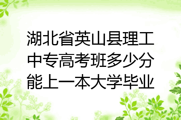 湖北省英山县理工中专高考班多少分能上一本大学毕业