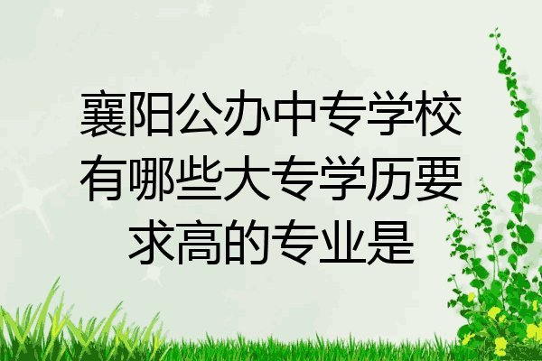 襄阳公办中专学校有哪些大专学历要求高的专业是
