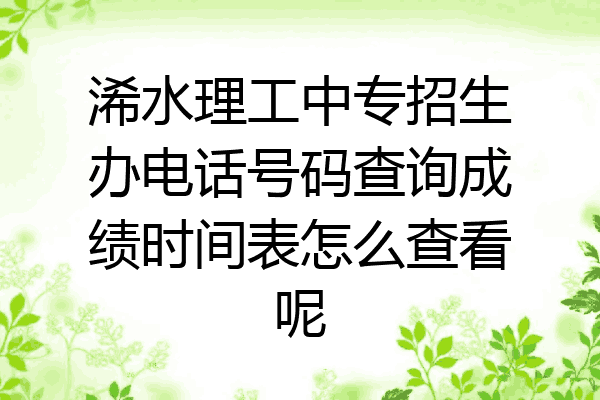 浠水理工中专招生办电话号码查询成绩时间表怎么查看呢
