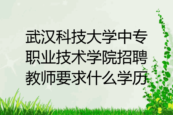 武汉科技大学中专职业技术学院招聘教师要求什么学历