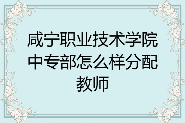 咸宁职业技术学院中专部怎么样分配教师