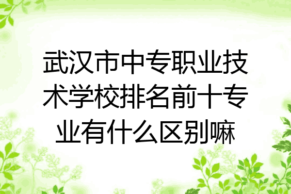 武汉市中专职业技术学校排名前十专业有什么区别嘛
