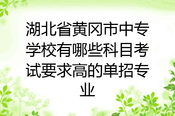 湖北省黄冈市中专学校有哪些科目考试要求高的单招专业