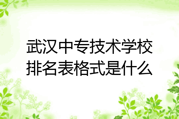 武汉中专技术学校排名表格式是什么