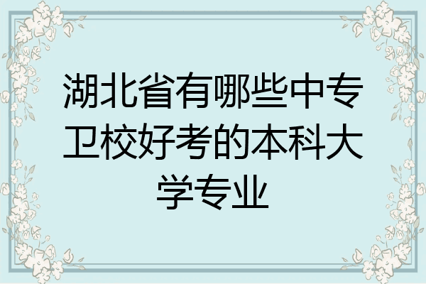 湖北省有哪些中专卫校好考的本科大学专业