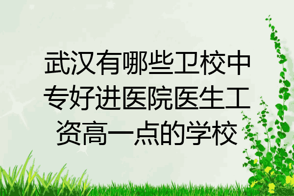 武汉有哪些卫校中专好进医院医生工资高一点的学校