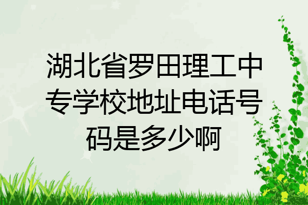 湖北省罗田理工中专学校地址电话号码是多少啊