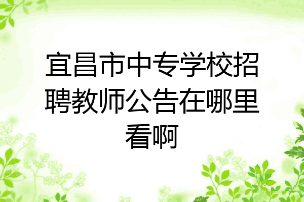 宜昌市中专学校招聘教师公告在哪里看啊