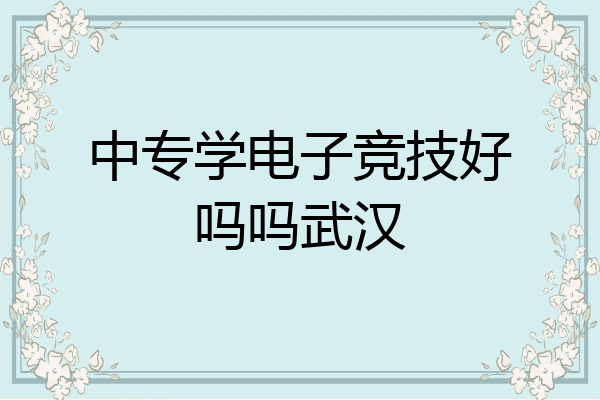 中专学电子竞技好吗吗武汉