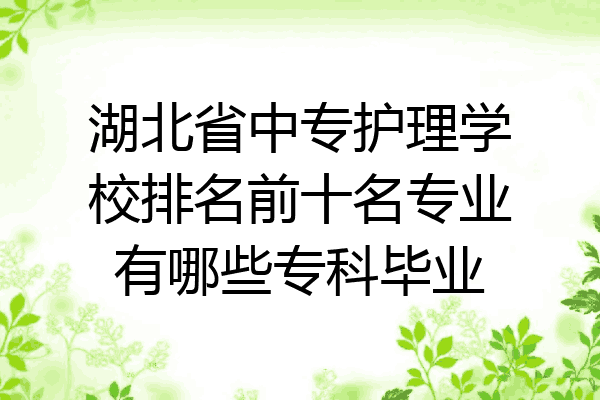 湖北省中专护理学校排名前十名专业有哪些专科毕业