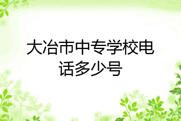 大冶市中专学校电话多少号