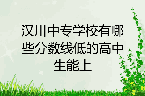 汉川中专学校有哪些分数线低的高中生能上