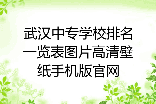 武汉中专学校排名一览表图片高清壁纸手机版官网