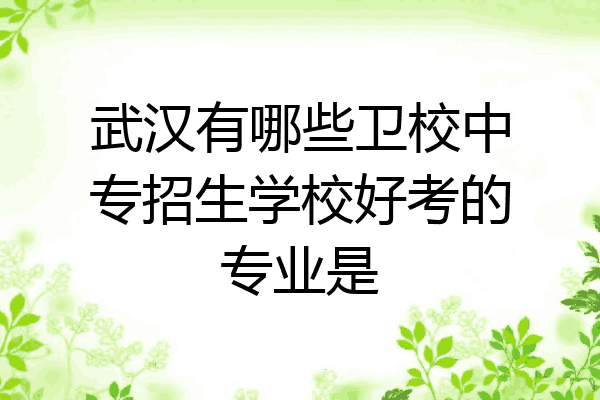 武汉有哪些卫校中专招生学校好考的专业是