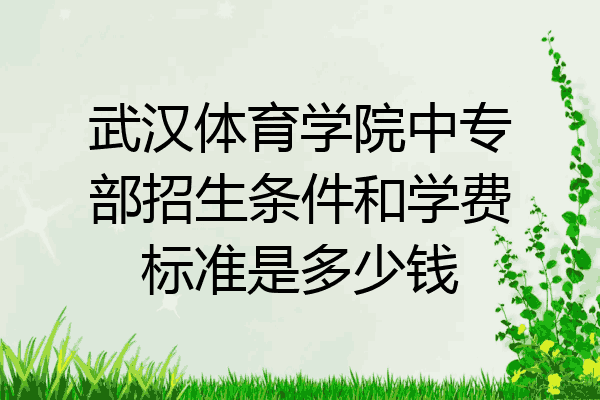 武汉体育学院中专部招生条件和学费标准是多少钱