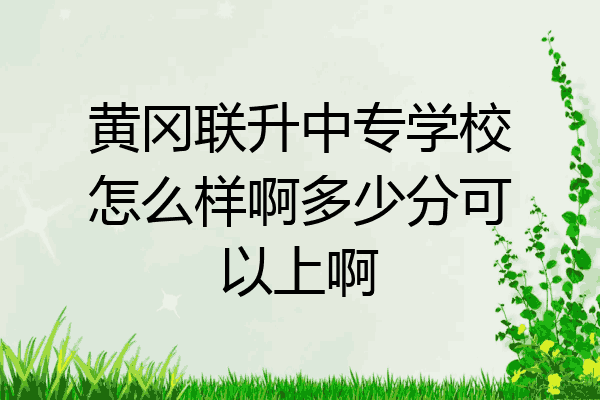 黄冈联升中专学校怎么样啊多少分可以上啊