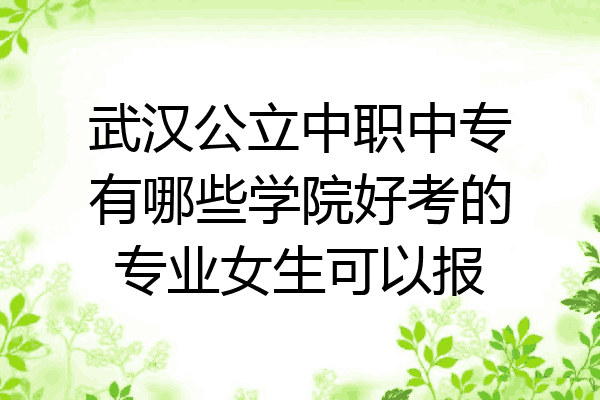 武汉公立中职中专有哪些学院好考的专业女生可以报