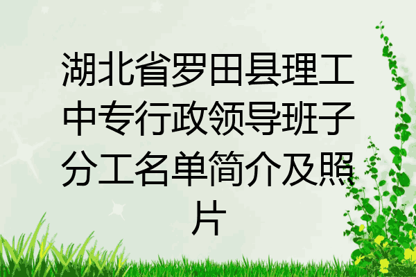 湖北省罗田县理工中专行政领导班子分工名单简介及照片