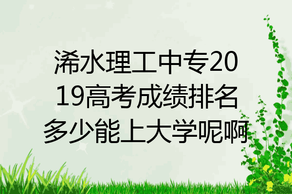 浠水理工中专2019高考成绩排名多少能上大学呢啊