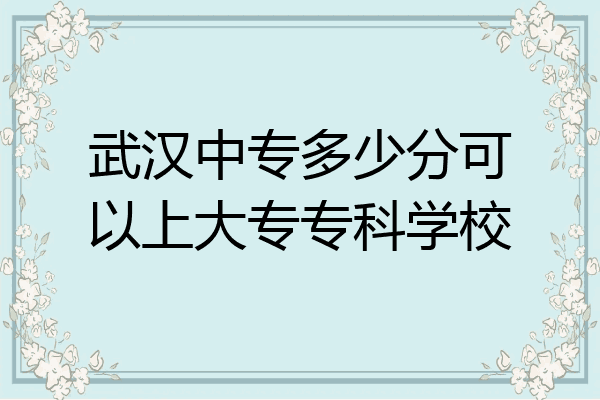 武汉中专多少分可以上大专专科学校