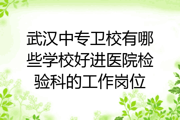 武汉中专卫校有哪些学校好进医院检验科的工作岗位