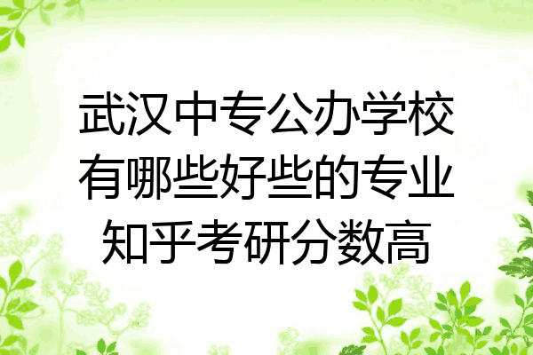 武汉中专公办学校有哪些好些的专业知乎考研分数高