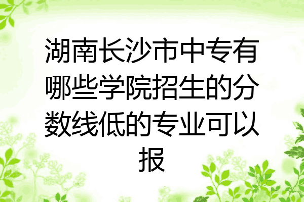 湖南长沙市中专有哪些学院招生的分数线低的专业可以报
