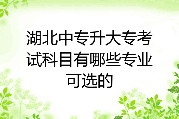 湖北中专升大专考试科目有哪些专业可选的
