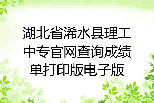 湖北省浠水县理工中专官网查询成绩单打印版电子版
