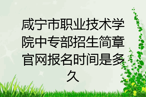 咸宁市职业技术学院中专部招生简章官网报名时间是多久