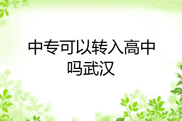 中专可以转入高中吗武汉