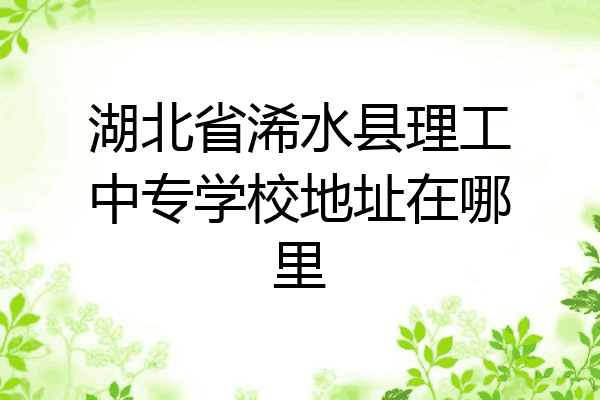 湖北省浠水县理工中专学校地址在哪里
