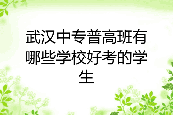 武汉中专普高班有哪些学校好考的学生