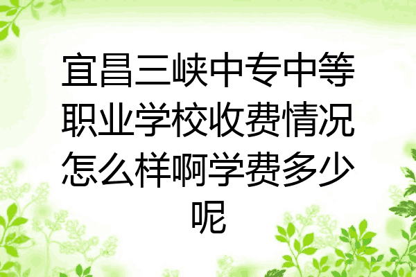 宜昌三峡中专中等职业学校收费情况怎么样啊学费多少呢