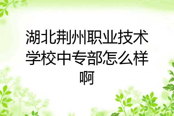 湖北荆州职业技术学校中专部怎么样啊