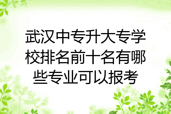 武汉中专升大专学校排名前十名有哪些专业可以报考
