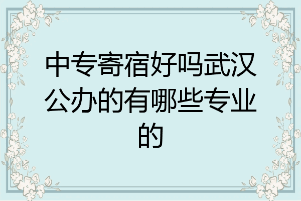 中专寄宿好吗武汉公办的有哪些专业的