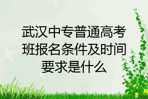 武汉中专普通高考班报名条件及时间要求是什么