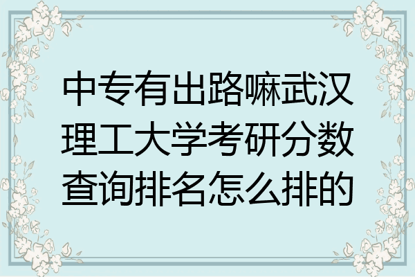 中专有出路嘛武汉理工大学考研分数查询排名怎么排的